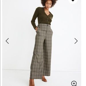Pull-on plaid Wide Leg pants